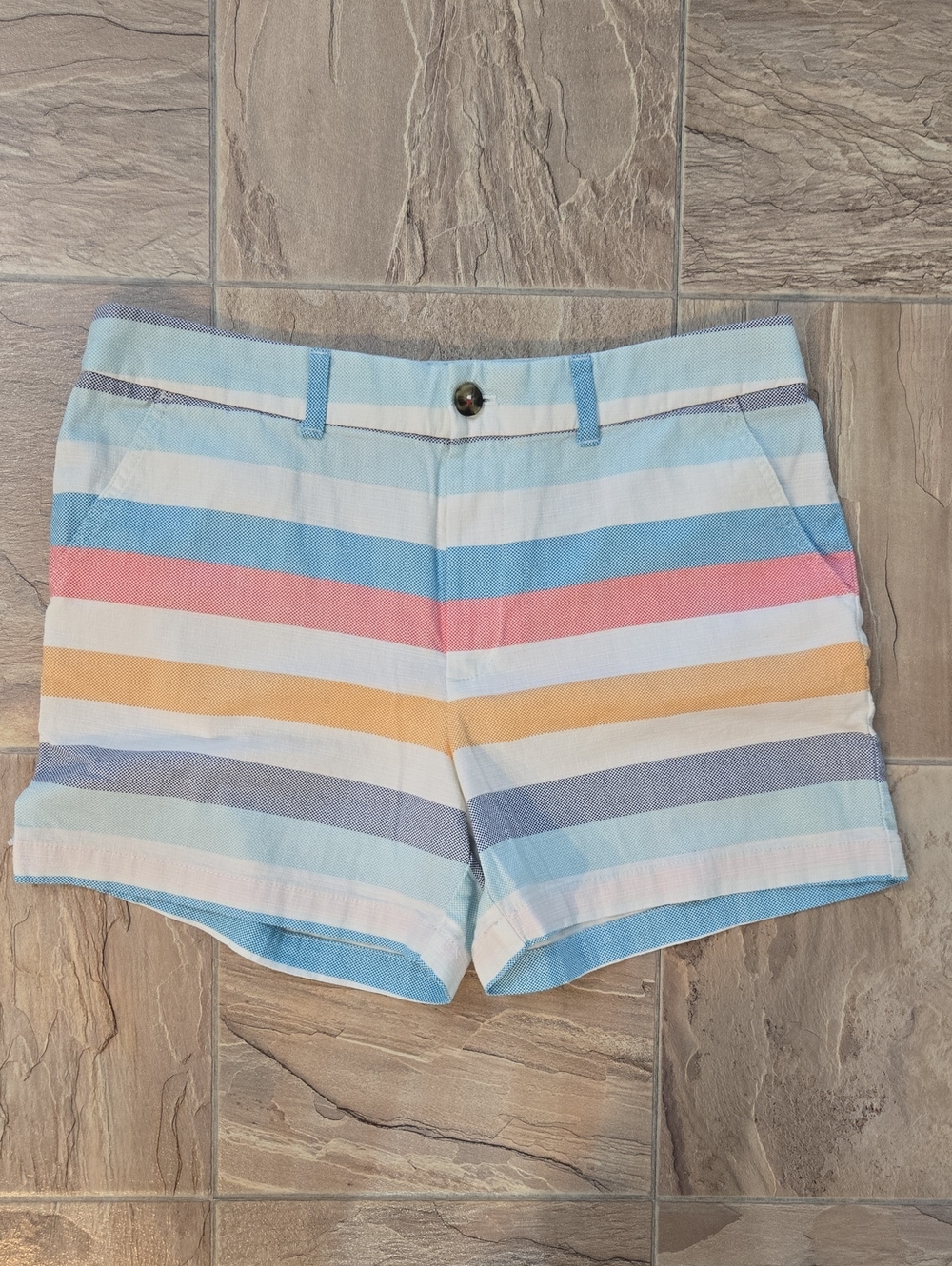 Tommy Hilfiger Pastel Striped Cotton Shorts in Blue, Pink, Yellow, Cream
